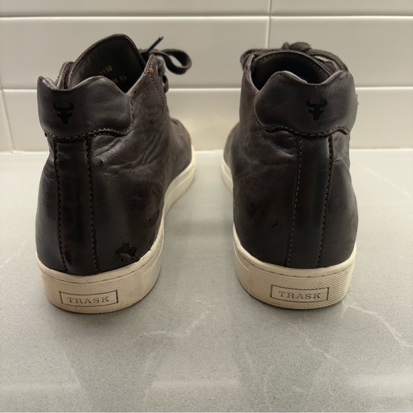 TRASK Ashland Dark Brown Leather High-Top Sneaker Men’s 10 - Picture 5 of 6